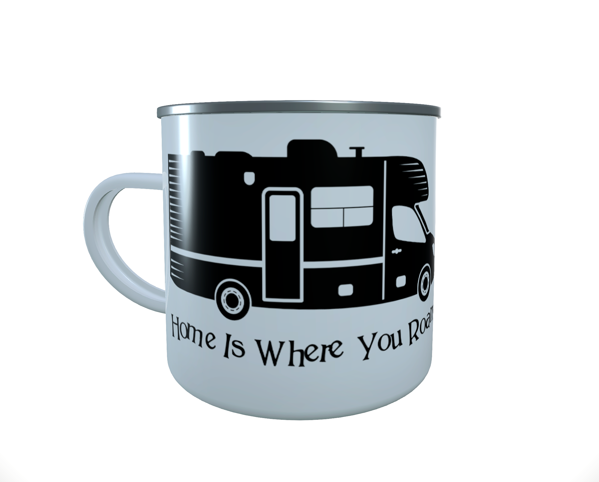 Home is Where You Roam.. 12oz enamel Mug, camping mug